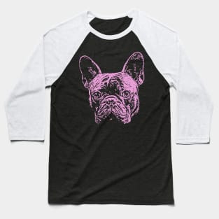 Pink French Bulldog Baseball T-Shirt